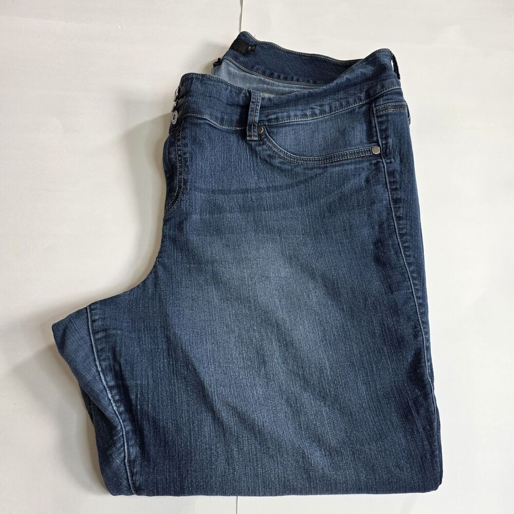 Torrid High Rise Skinny Jeans Women's Plus Size 24R Medium Wash Triple Button